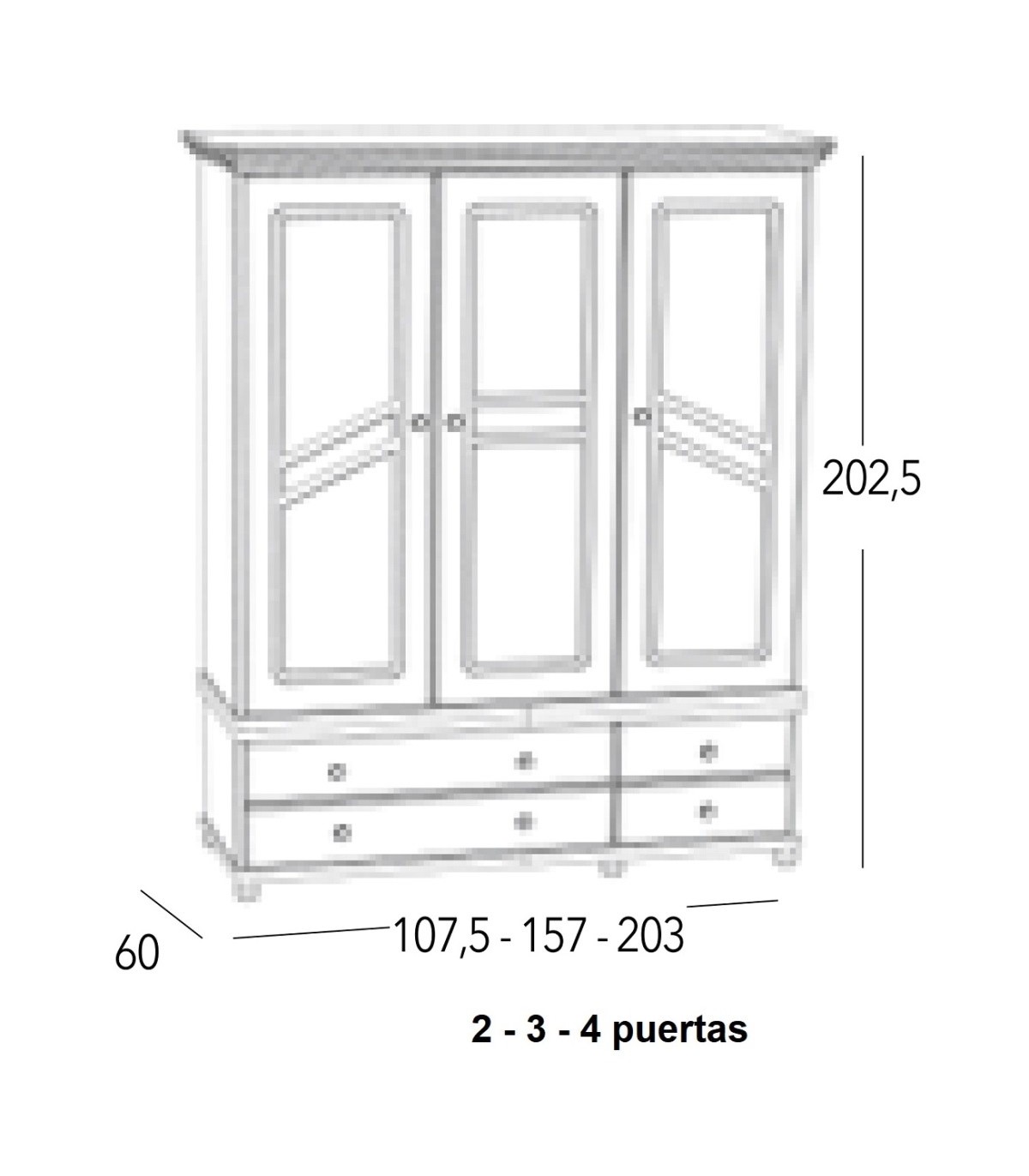 Armario Juvenil Puertas Modelo Provenza En Mueblesguadalhorce Es