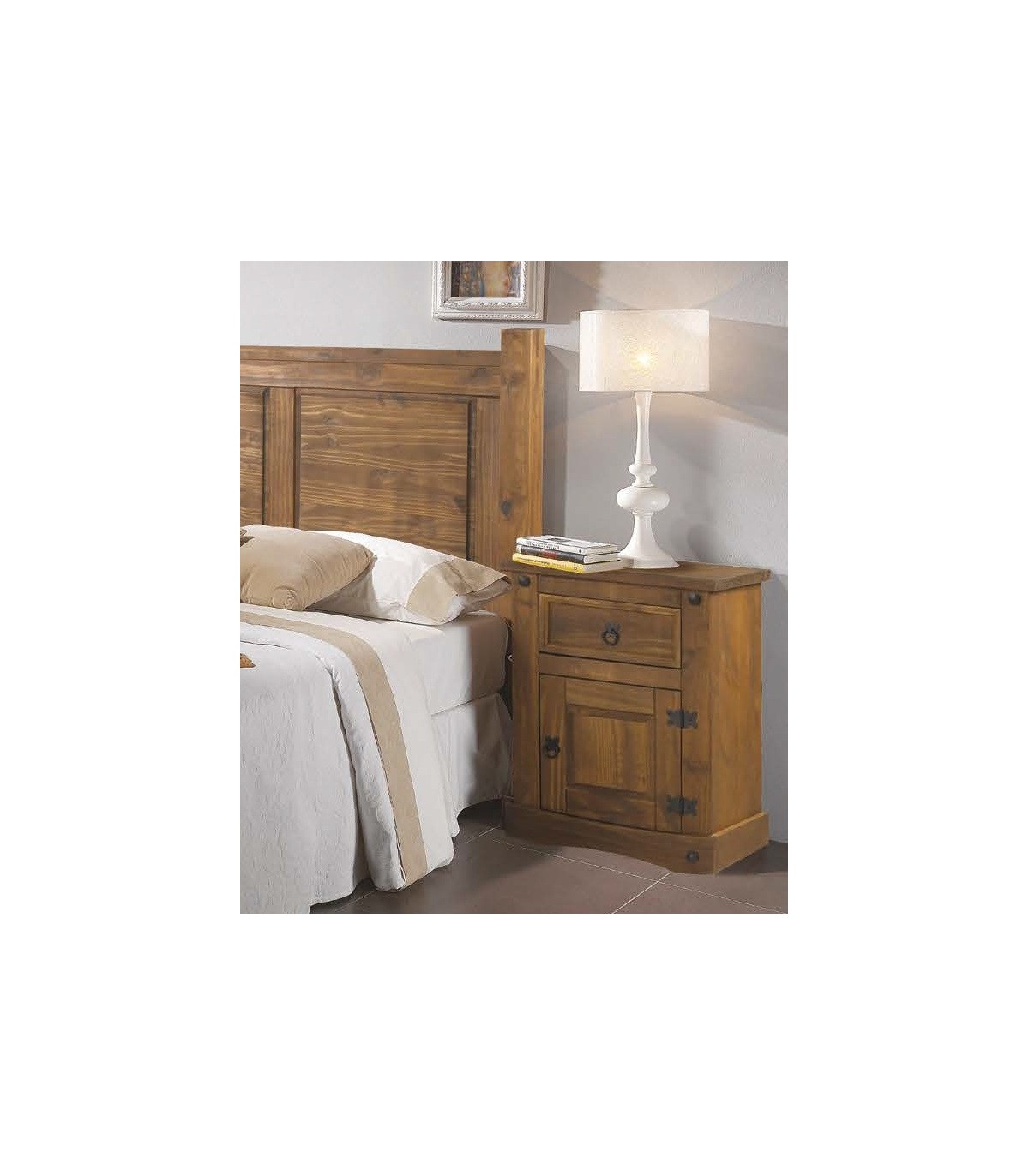 mesitas de noche madera maciza, compra online muebles rusticos