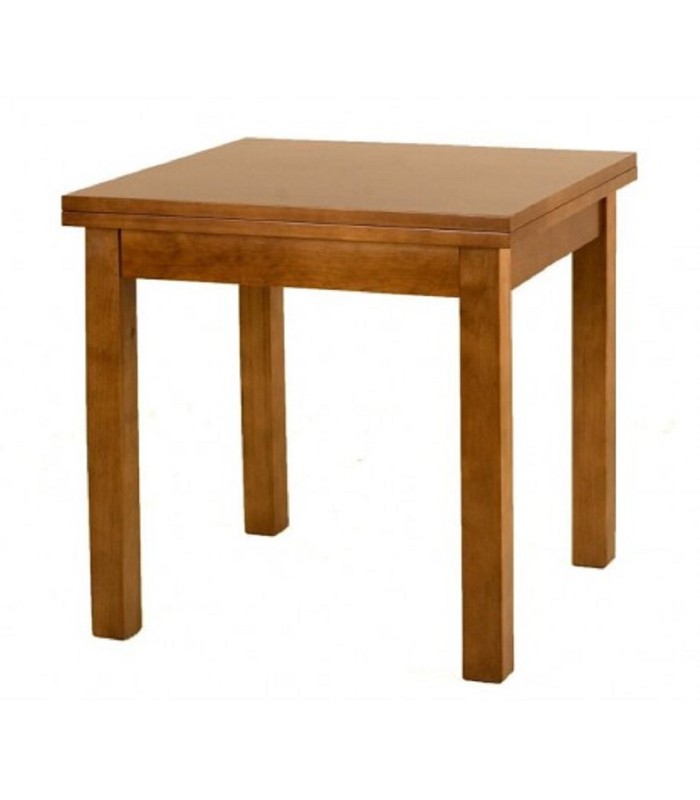 MESA COMEDOR EXTENSIBLE LIBRO EN MADERA BARNIZADA PATA RECTA