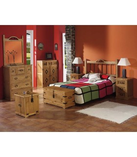 Dormitorio Rústico madera forja Barnizado / Lacado