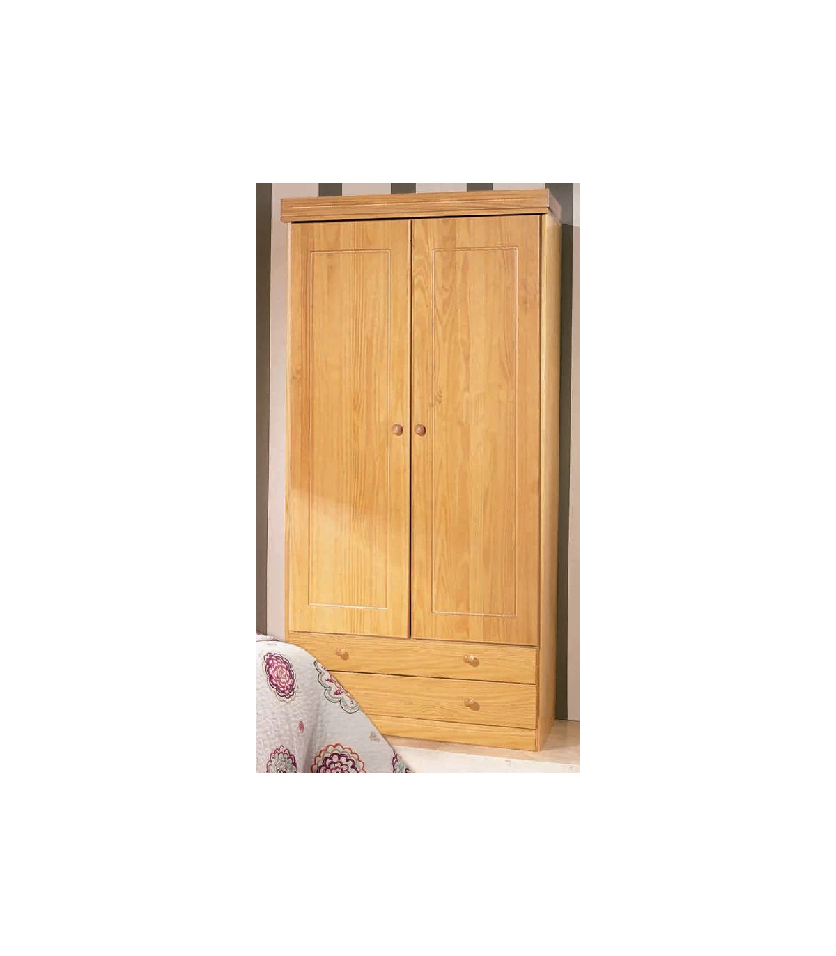 Armario 2 puertas madera maciza miel