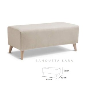 Banqueta tapizada pata madera