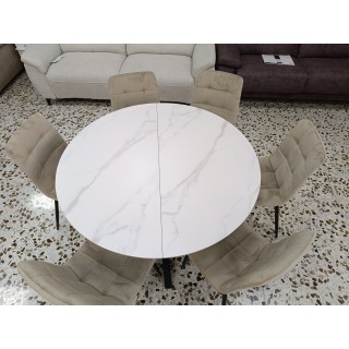 MESA COMEDOR PORCELÁNICO CON SILLAS