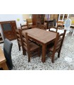 Mesa comedor extensible con 6 sillas de madera