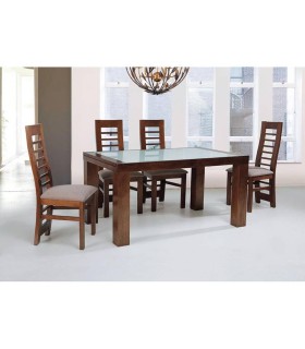 Mesa y 6 sillas madera