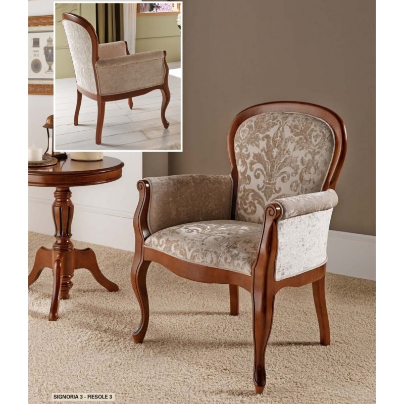sillón tapizado diseño neoclásico